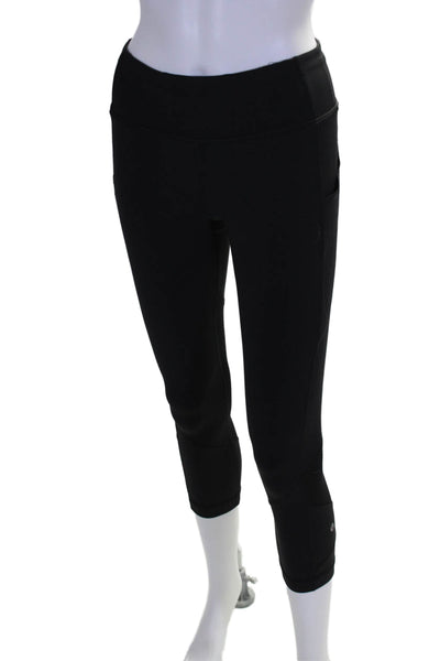 Lululemon Wiomens Pull On Low Rise Cropped Athletic Leggings Black Size 4