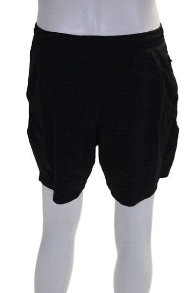 Lululemon Mens Drawstring Waist High Rise Athletic Shorts Black Size Medium