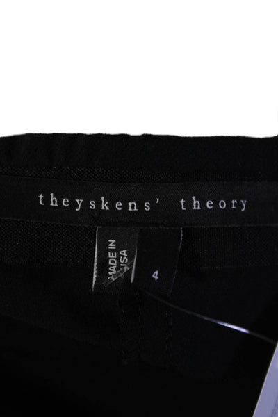 Theyskens Theory Womens Pleated Lined Zip Button Dress Pants Black Size 4