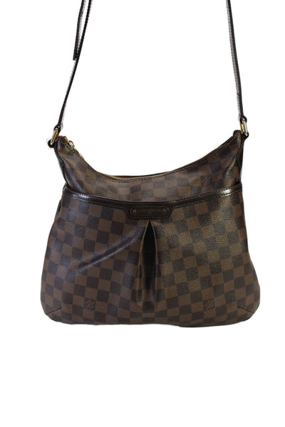 Louis Vuitton Womens Coated Canvas Damier Ebene Bloomsbury PM Handbag Brown