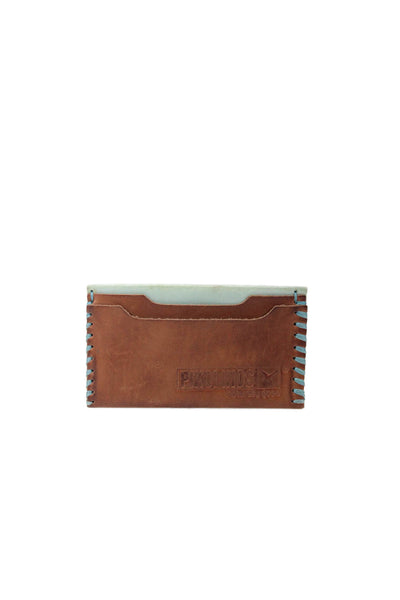 PIKOLINOS Womens Leather Textured Multi Layered Mini Card Holder Brown OS