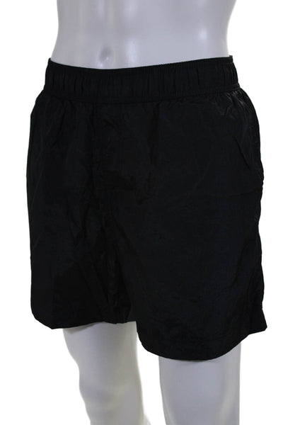 ONIA Mens High Rise Pull On Drawstring Athletic Shorts Black Size Extra Large