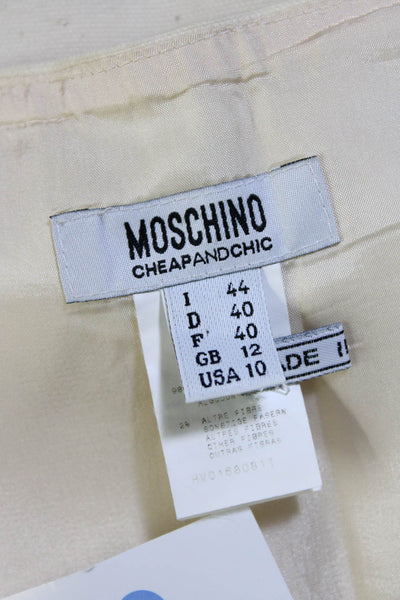 Moschino Cheap & Chic Womens Knee Length A Line Skirt White Cotton Blend Size 10