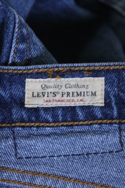 Levis Womens Cotton Denim Five Pocket Button Fly Tapered Jeans Blue Size 27