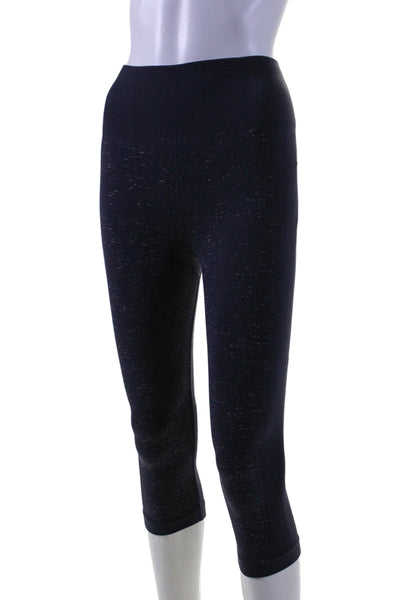 Lululemon Womens Dark Navy Blue Printed Pull On Crop Pants Leggings Size 4