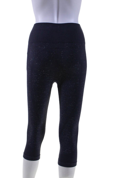 Lululemon Womens Dark Navy Blue Printed Pull On Crop Pants Leggings Size 4