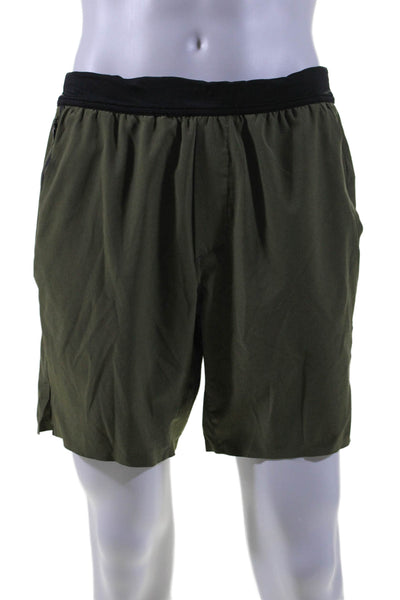 Ten Thousand Mens Green 7" Inseam Lined Active The Interval Shorts Size L