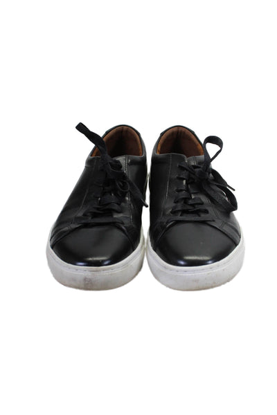 New Republic Mens Leather Round Toe Lace-Up Tied Low Top Sneakers Black Size 10