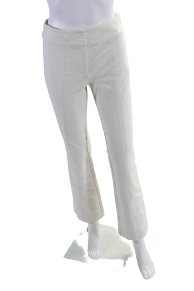 10 Crosby Derek Lam Womens Cotton Hook & Eye Bootcut Casual Pants White Size 2