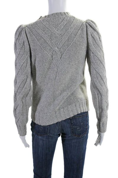 La Vie Womens Knitted Textured Long Sleeve Pullover Sweater Top Gray Size S