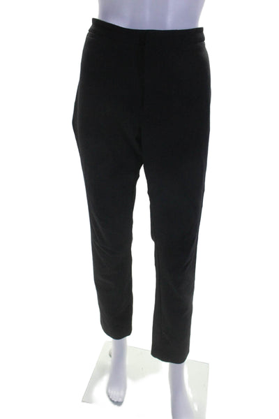 Vince Womens Cotton Straight Leg Hook and Eye Zipped Closure Pants Black Size 12