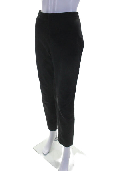 Vince Womens Cotton Straight Leg Hook and Eye Zipped Closure Pants Black Size 12