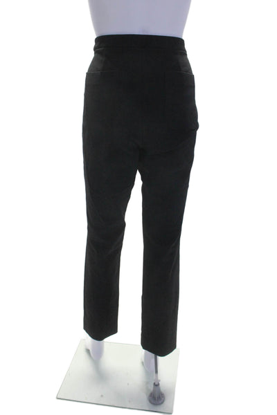 Vince Womens Cotton Straight Leg Hook and Eye Zipped Closure Pants Black Size 12