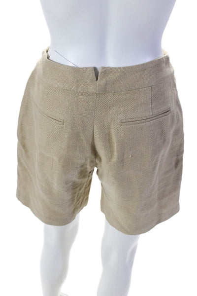 Adam Womens Wool textured Zip Lined Casual Khaki Shorts Beige Size 6