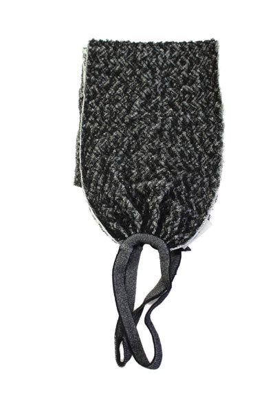 Patrizia Pepe Womens Chevron Striped Shawl Wrap Scarf White Black Size One Size