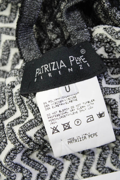 Patrizia Pepe Womens Chevron Striped Shawl Wrap Scarf White Black Size One Size