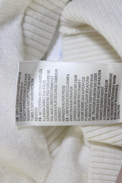 Minnie Rose Womens Cotton Blend Round Neck Sleeveless Knit Top White Size L
