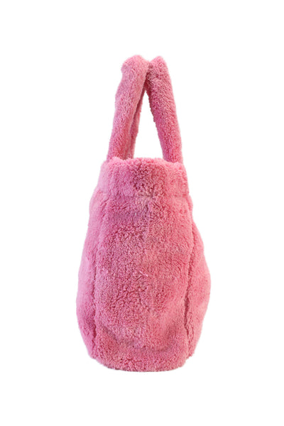 Prada Womens Pink Soft Terry Cloth Large Tote Bag Handbag