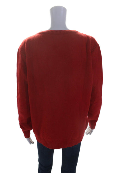 Alberta Ferretti Womens Oversized Scoop Neck Dreamers Sweater Red Wool Size 6