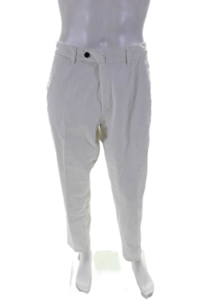 Suit Supply Men's Button Closure Flat Front Straight Leg Pants White Size 36"