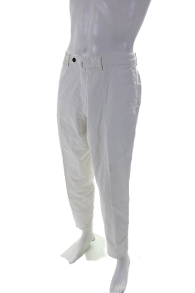 Suit Supply Men's Button Closure Flat Front Straight Leg Pants White Size 36"