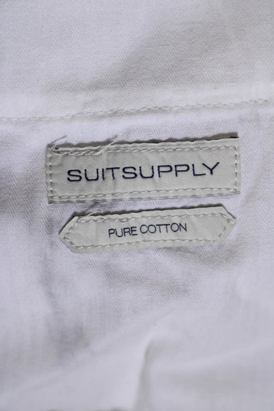 Suit Supply Men's Button Closure Flat Front Straight Leg Pants White Size 36"