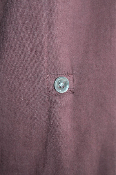 Standard James Perse Womens Button Front 3/4 Sleeve Shirt Burgundy Cotton Size 2