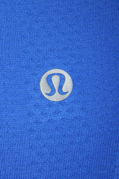 Lululemon Womens Sleeveless Scoop Neck Criss Cross Fitted Tank Top Blue Size S