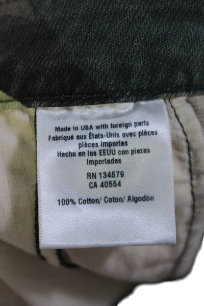 Sundry Womens Cotton Button Zip Cuff Elastic Bottom Camo Pants Green Size EUR 26