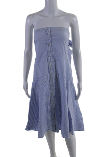 Tome Womens Striped Halter Dress Blue Size 8 11170625