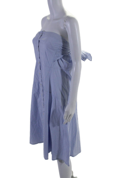 Tome Womens Striped Halter Dress Blue Size 8 11170625