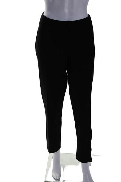 Eileen Fisher Womens Black High Rise Pleated Pull On Tapered Leg Pants Size L