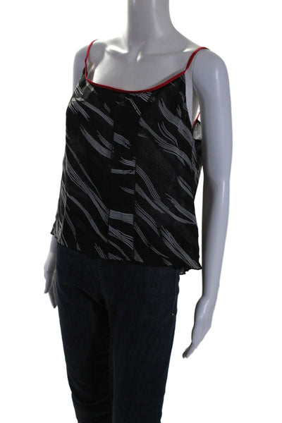 Yansi Fugel Women's Square Neck Spaghetti Straps Tank Top Black Red Size L