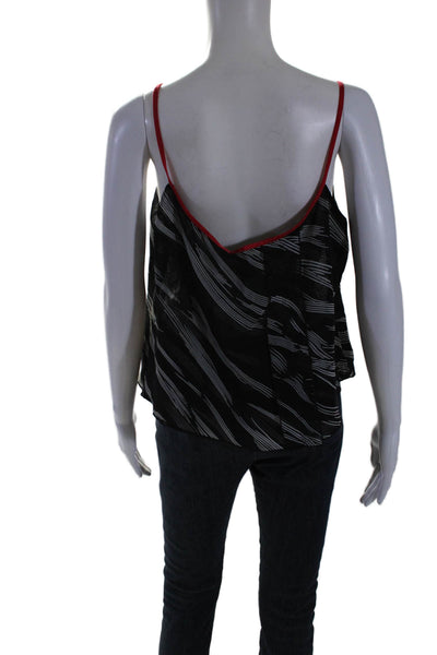 Yansi Fugel Women's Square Neck Spaghetti Straps Tank Top Black Red Size L