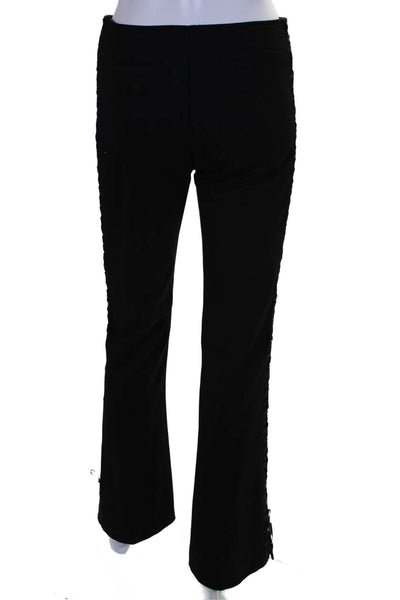 Biscote Women's Hook Closure Flat Front Straight Leg Dress Pants Black Size 38