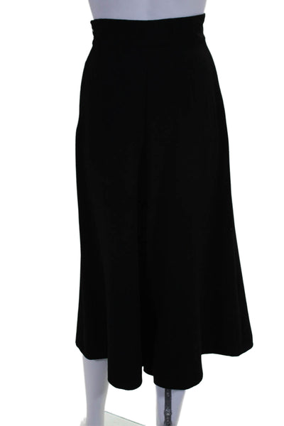 Alexis Womens High Rise Ruffled Wide Leg Trousers Black Size Extra Small