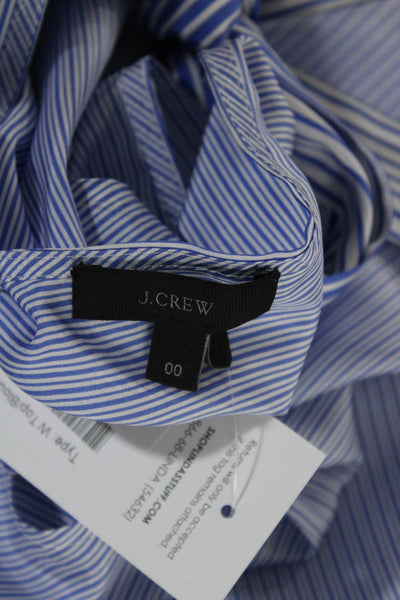 J Crew Womens Silk Striped Sleeveless Halter Neck Bow Tied Blouse Blue Size 0