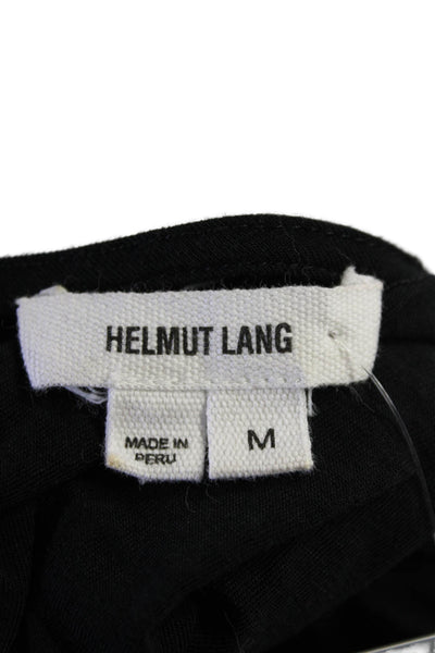 Helmut Lang Womens Draped Open Back Scoop Neck Mini Dress Black Size Medium