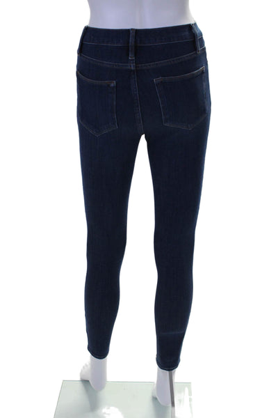 Frame Womens Cotton Blend Five Pocket High-Rise Skinny Jeans Black Size 25