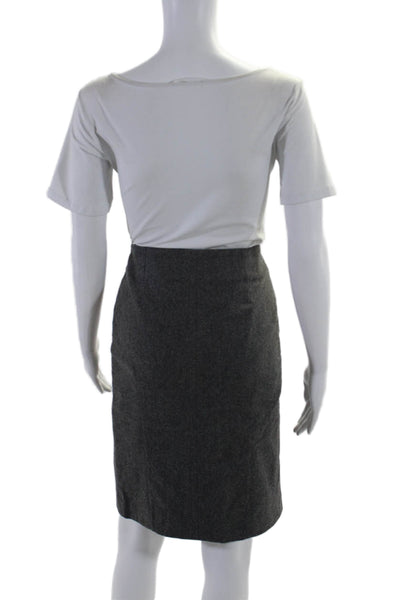 Gunex Womens Wool Knee Length Slit Pencil Skirt Gray Size 6