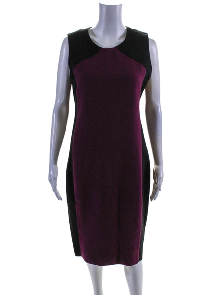 Raoul Womens Wool Two-Toned Sleeveless Zip Up Maxi Dress Purple Size 8