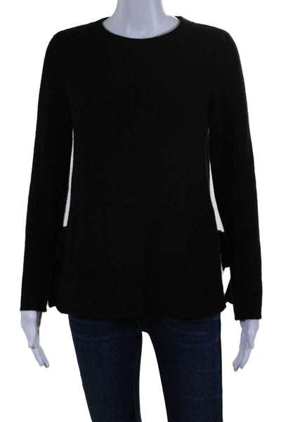 C by Bloomingdales Womens Cashmere Long Tie Sleeve Knit Blouse Black Size S