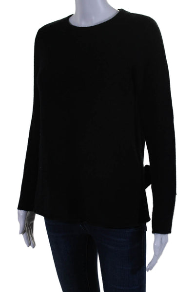 C by Bloomingdales Womens Cashmere Long Tie Sleeve Knit Blouse Black Size S