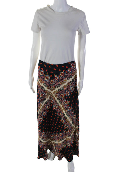 Ba&Sh Womens Geometric Printed Side Zipped Draped Skirt Multicolored Size 40