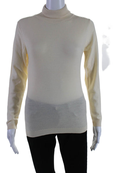 Philippe Adec Women's Turtleneck Long Sleeves Pullover Sweater Beige Size M