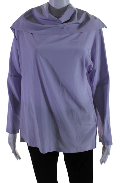 Lorena Antoniazzi Women's Collared Long Sleeves Button Down Shirt Purple Size 44