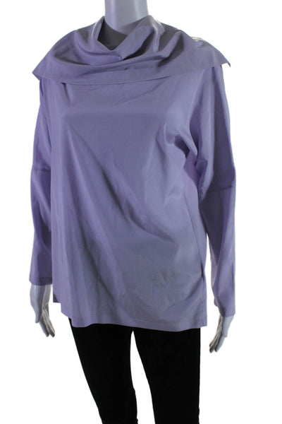 Lorena Antoniazzi Women's Collared Long Sleeves Button Down Shirt Purple Size 44