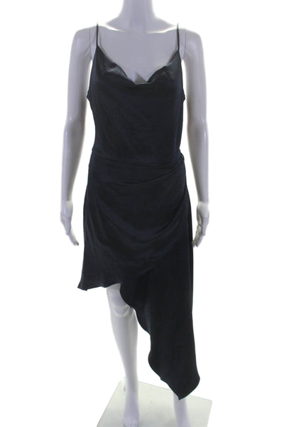 Elliatt Womens Navy Satin Drape Neck Sleeveless Hi-Low Jacinda Dress Size S