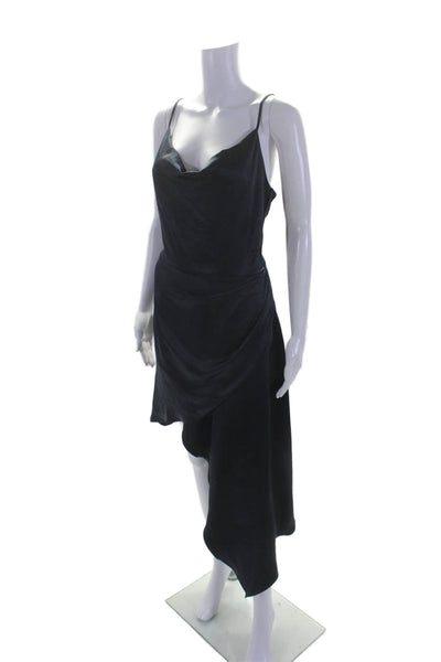 Elliatt Womens Navy Satin Drape Neck Sleeveless Hi-Low Jacinda Dress Size S