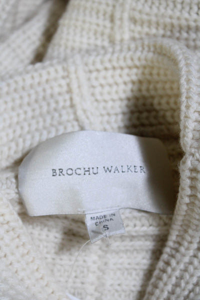 Brochu Walker Womens Wool Mock Neck Long Sleeve Pullover Sweater Cream Size S